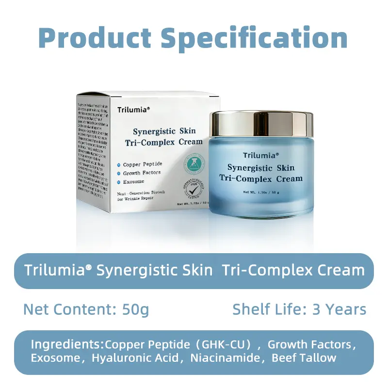 Trilumia® Synergistic Skin Tri-Complex Cream 💎(Copper Peptide+Growth Factors+Exosome)🏆Next-Generation Biotech for Wrinkle Repair💧